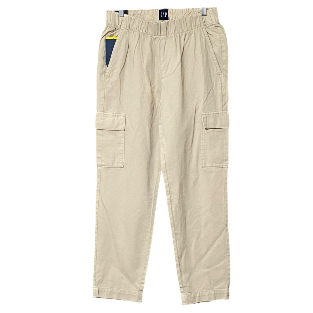 GAP Twill Cargo Pant S Tan Relaxed Fit Pull-On Casual Effortless Comfort NWT